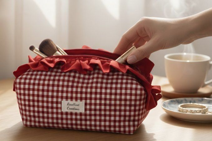 Trousse de toilette Vichy Bordeaux 