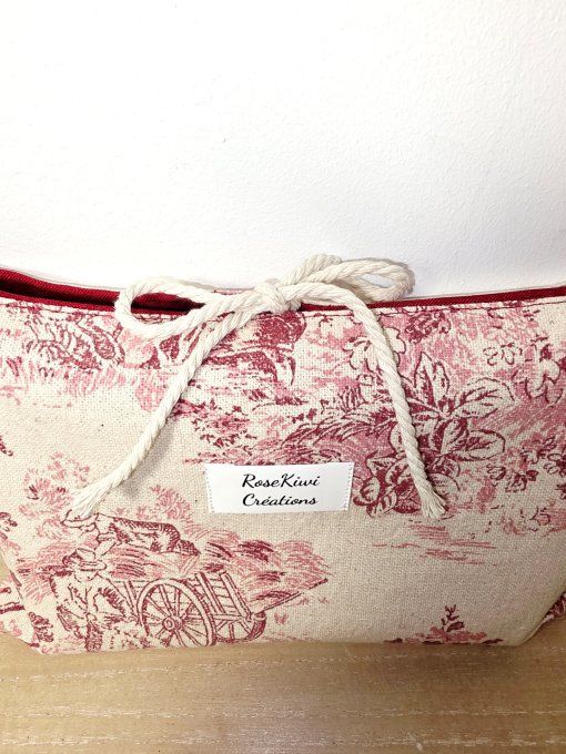 Pochette à livres vintage bordeaux