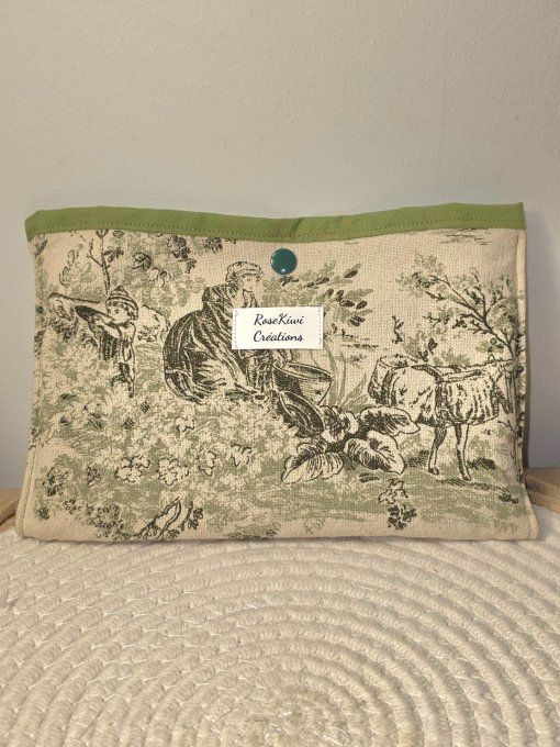Pochette à livre Vintage en toile de Jouy