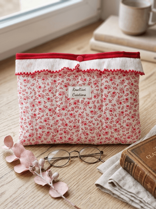Pochette à livre molletonnée fleurie