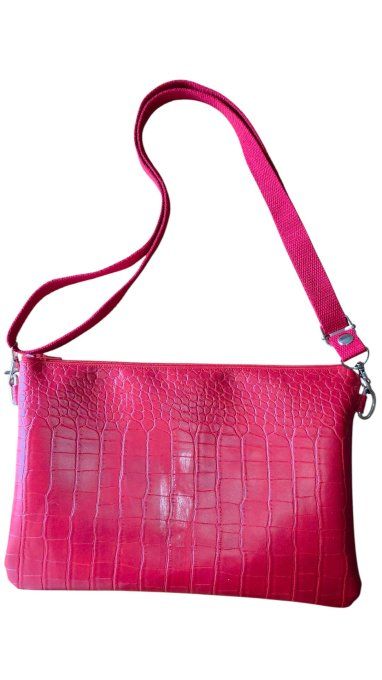 Sac à main "Lizon" modèle Rouge Croco