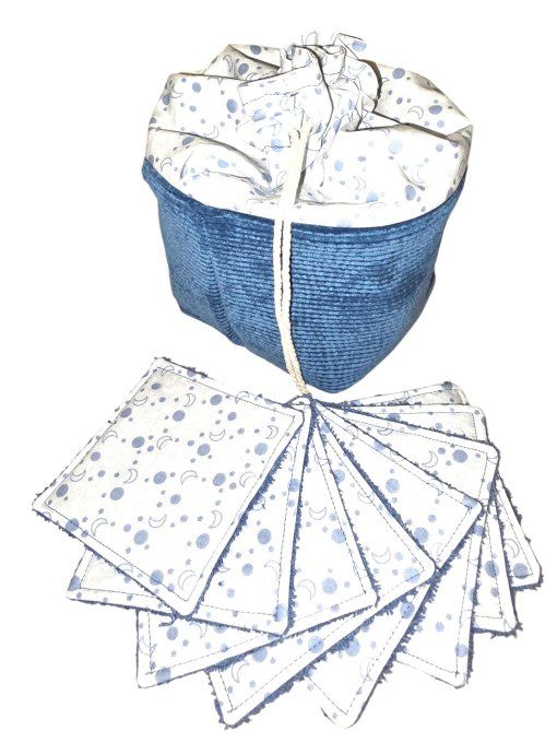 Le panier pochon et ses 8 lingettes démaquillantes "nuit étoilée"