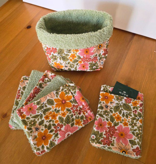 Maxi cotons lavables XXL réutilisables avec panier assorti – Lot de 6 – Bambou bio & coton Oeko-Tex